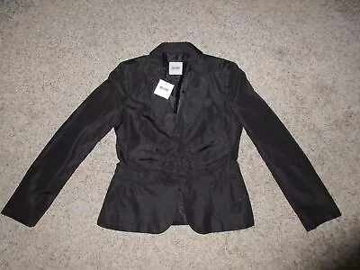 Nwt Moschino Cheap And Chic Silk Blend Snap Blazer Jacket Sz 42 Black Italy $895 • $239.99