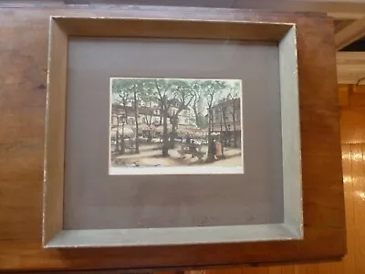 £66.86 • Buy Montmartre Watercolor Etching Signed In Pencil By Hubert.  Place Du Tertre Paris