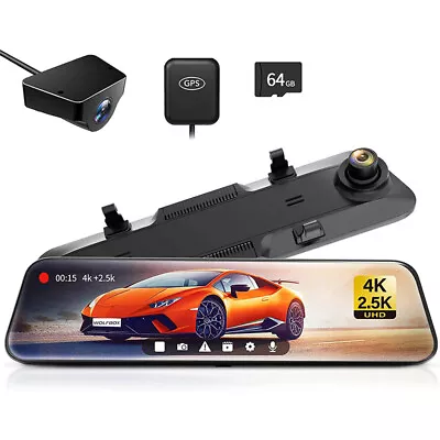 WOLFBOX G900 Mirror Camera 4K Dash Cam Rear View Cam Front And Rear Free SD Card • $228.99