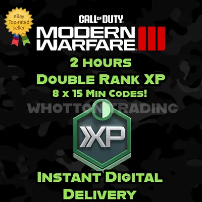 Call Of Duty Modern Warfare 3 2 Hours Double Level Rank XP 2XP CoD MW3 WARZONE • £3.50