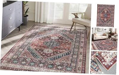  8x10 Area Rugs For Living RoomNon-Slip Backing Washable 8'x10' Brick Red • $228.85