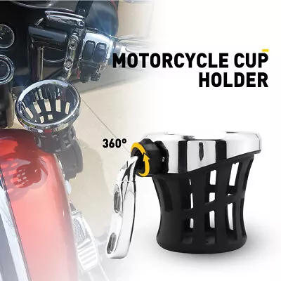 Handlebar Cup Holder Drink W/ Mesh Basket Mount For Honda Goldwing GL1800 Chrome • $25.99