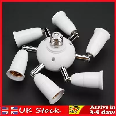 Adjustable E27 Splitter 7 Heads Lamp Base LED Bulb Adapter Holder Socket • £10.69