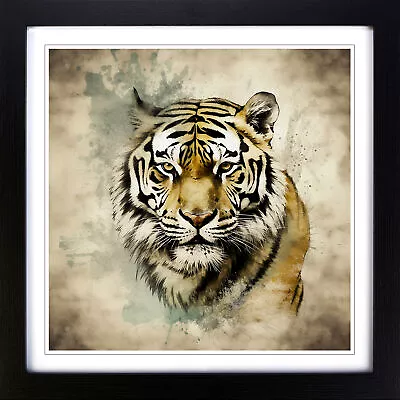 Tiger Grunge Art No.1 Wall Art Print Framed Canvas Picture Poster Decor • £34.95