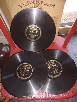 Lot Of Three 3 Antique RCA Victor Victrola Records Albums 10 Inch 78 RPM • $18