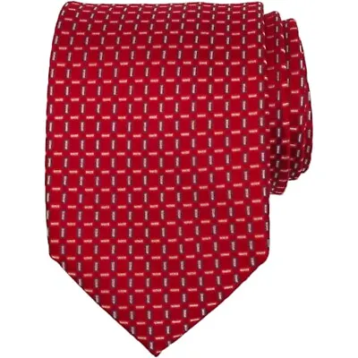 ALARA Mens Classic Tie 3.15 Red Blue 100% Silk Woven Designer Dress Necktie $80 • $18.88