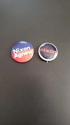 LOT Of Two (2) NIXON & AGNEW Campaign Pins Pinback Buttons Presidential Election • $12.99