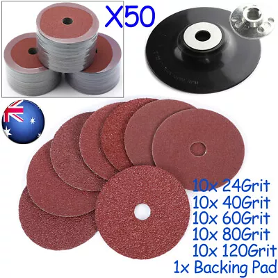 5  7  Resin Fiber Sanding Discs Metal Grinding Disc Backing Pad Angle GrinderX51 • $37.59