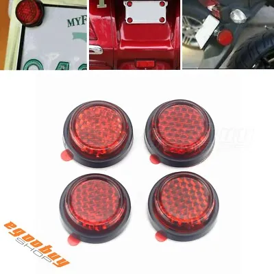 Universal Red Round Self Adhesive Tape Stick On Reflectors For Motorcycle Car • $6.72