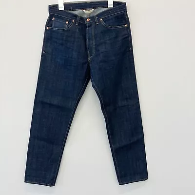 NOBLE Raw Selvedge Denim Blue Jeans 34 X 31 Made In USA Of Japanese Denim • $55