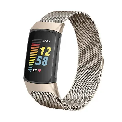 Milanese Loop Band For Fitbit Charge 5 6 Metal Stainless Steel Replacement Strap • $9.99