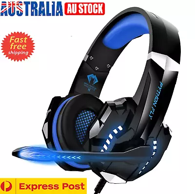 $42 • Buy 3.5mm Gaming Headset Mic LED Headphones Surround Bass For PC Laptop PS4 Xbox One