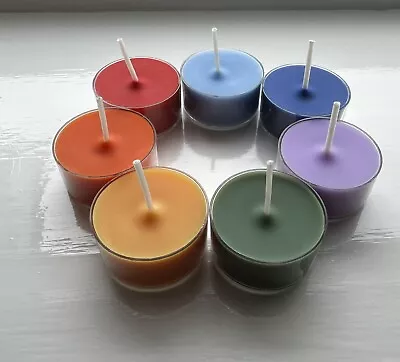 Chakra Tea Light Candles Set Of 7 Colours | 100% Soy Wax • £8.99