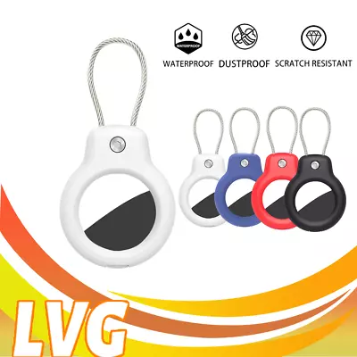 1-4 Pack Case For AirTag Stainless Steel Rope Case Pendant 4 Colors Key Ring • £10.38