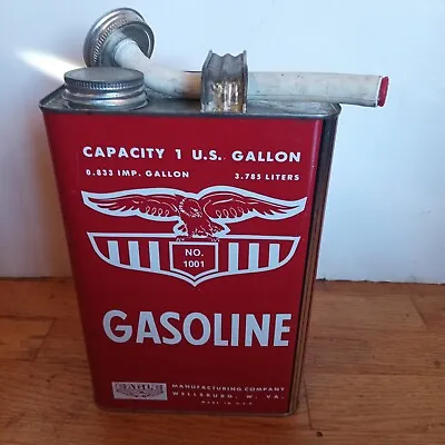 Nos NEW Vintage EAGLE Metal Gas Spout Fuel  Oil Tin ANTIQUE Gas FUEL Rubber Can • $65