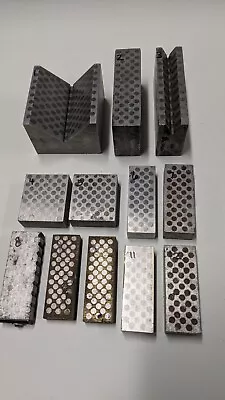Lot Of 12 Machinist Magnetic Transfer V-Block And Parallels - Custom Sizes • $67.65