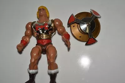 MOTU Masters Of The Universe VINTAGE FLYING FIST HE-MAN W/ SHIELD  (TYK82) • $35