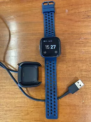 Fitbit Versa 2 Smart Watch - Black With Navy Armband • $15.34