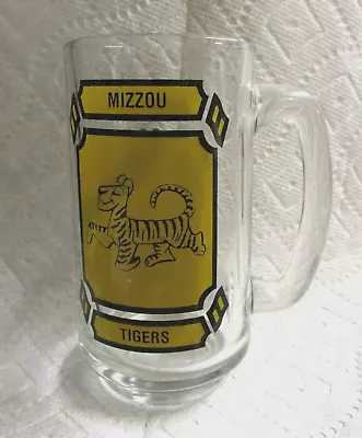 Vintage University Of Missouri  Football Glass Mug  Mizzou Tigers - GO TIGERS GO • $22