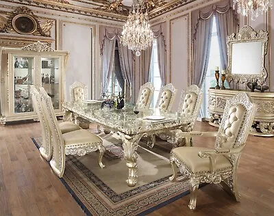SPECIAL - Traditional Furniture Champagne Gold Dining Table & 8 Chairs Set ICAL • $9682.86