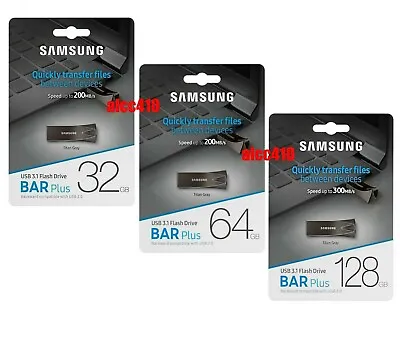 Samsung 32GB 64GB 128GB 256GB USB Flash Drive BAR Plus USB3.1 BE4 C • $30.75