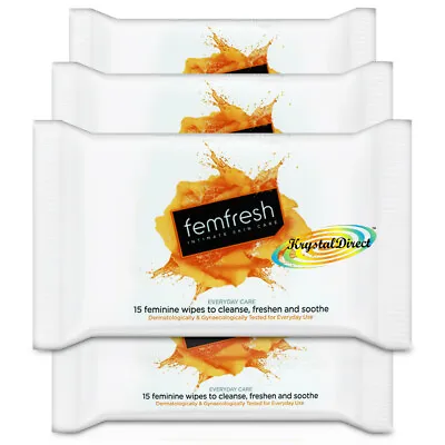 £7.89 • Buy 4x 15 Femfresh Intimate Hygiene Feminine Freshness Wipes = 60 Cleansing Wipes