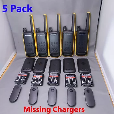 5 Pack Motorola Talkabout T470 Two Way Radio Walkie Talkies Black/Yellow 22 Chan • $145