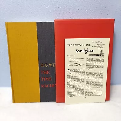 HG Wells The Time Machine War Of The Worlds Heritage Press Slipcase/Sandglass • $32