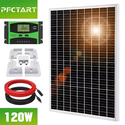 PFCTART 120W 12V Solar Panel Kit With Mounting Brackets Caravan RV Camper Van • £111.88