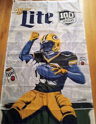 Green Bay Packers 100 Seasons Miller Lite Flag / Banner 30  X 48   • $14