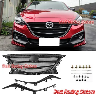 For 2014-2016 Mazda 3 4/5dr K Style Front Honeycomb Mesh Grill (Black) • $139.99