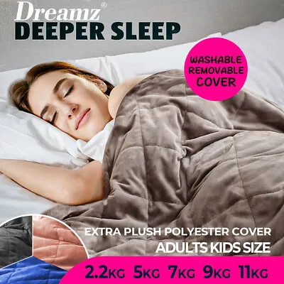 Dreamz Weighted Blanket 7KG 9KG 5KG 2.2KG 11KG Gravity Relax Anxiety Kids Adults • $59.99