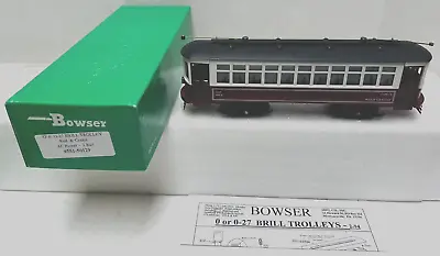 Bowser O/o27 Gauge 551-50129 Red & Cream Ac Power 3-rail Brill Trolley In Ob • $99.99