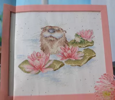 Cross Stitch Chart Only - Characterful Otter Swimming Among Lily Pads Sampler • £1.99