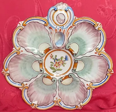 Gorgeous Antique French Saint Clement Oyster Majolica Plate / Faience Plate • $285