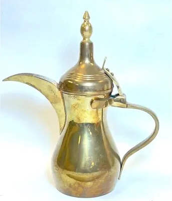 Vintage Middle Eastern Coffee Pot Turkish Arabic Stamped Brass Dallah • $19