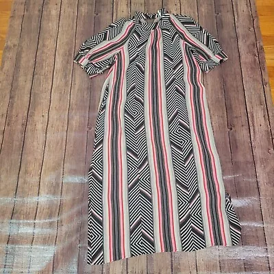 Anthropologie Womens Dress Black XS McKenzie Mock Neck Striped Tunic Midi • $21.44