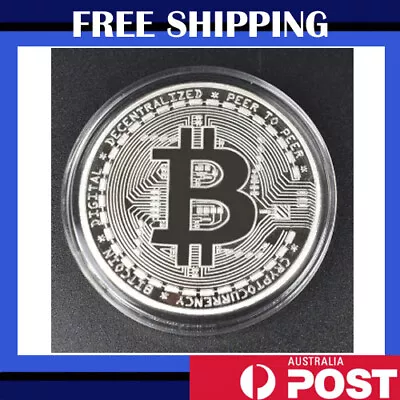 $5.50 • Buy 1Pcs Silver Bitcoin Commemorative 2021 New Collectors Silver Plated Bit Coin