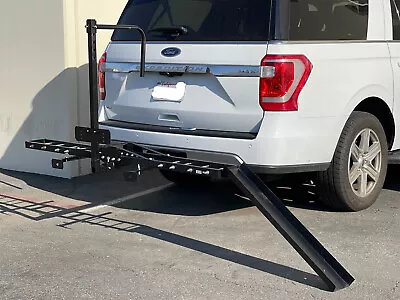 500lbs Motorcycle Scooter Dirt Bike Carrier Hauler Hitch Mount Steel Rack W/Ramp • $184.99