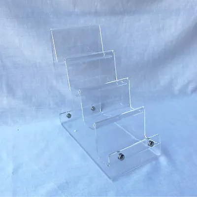 New 4-tier Clear Strong Acrylic Purse Retail Fashion Shop Display Stand Small • £18.50