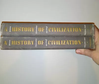 1955 Vintage  A History Of Civilization  Brinton Christopher Wolff 2 Vol Set • $15