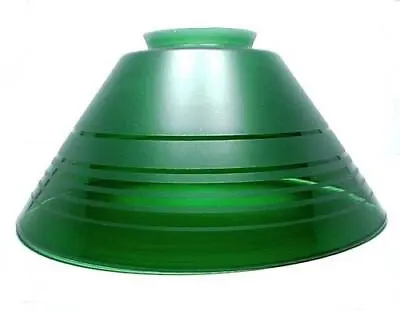 Cone Light Shade Vianne Green Glass 3 1/4  X 10  Art Deco Pendant Wall Sconce • $57.95