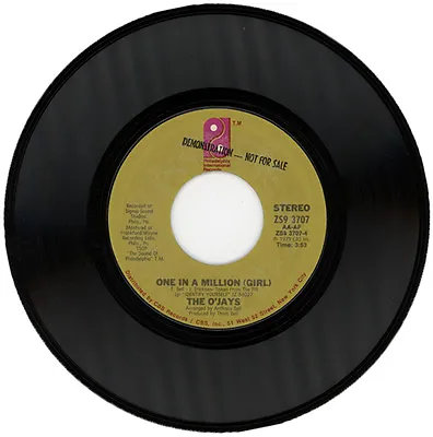 THE O'JAYS  ONE IN A MILLION (GIRL) C/w SING A HAPPY SONG  DEMO 1979 PHILLY SOUL • £7.49