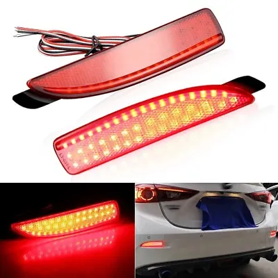 Red DRL LED Bumper Reflector Turn Signal Tail Stop Brake Light For 14-19 Mazda 6 • $24.96