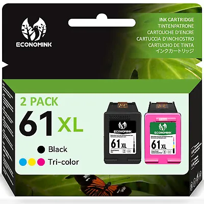 2 Pack 61XL 61 XL Ink Cartridge Combo For HP ENVY 4500 4501 4502 4504 5530 5535 • $23.75