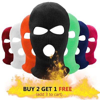 $7.90 • Buy Balaclava Full Face Mask 3 Hole Ski Winter Cap Outdoor Hood Beanie Tactical Hat
