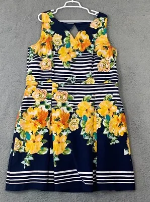 Db Established 1962 Women' Multicolor Sleeveless Floral Fit & Flare Dress Sz 20W • $19.99
