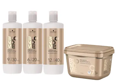 Schwarzkopf BLONDME Developer Peroxide 1000 Ml And Premium Lift 9+ Powder 450gr • £14.95