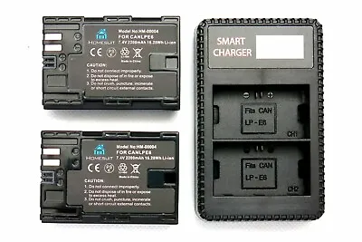 LP-E6 Batteries (x2) Plus Dual Charger And Cable • £15.50
