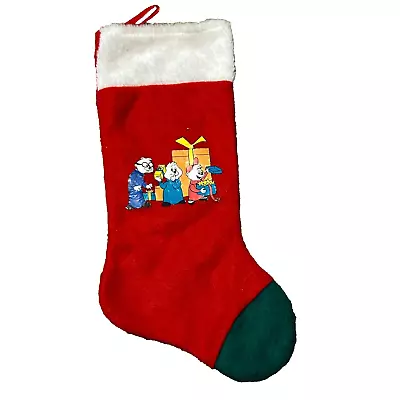 Alvin And The Chipmunks 14  Vintage Christmas Stocking Sock Soft Felt Red Green • $10
